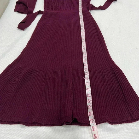 Kate spade 100% WOO Women's Purple V Neck Long Sleeve Wrap Dress size XS - Picture 13 of 13